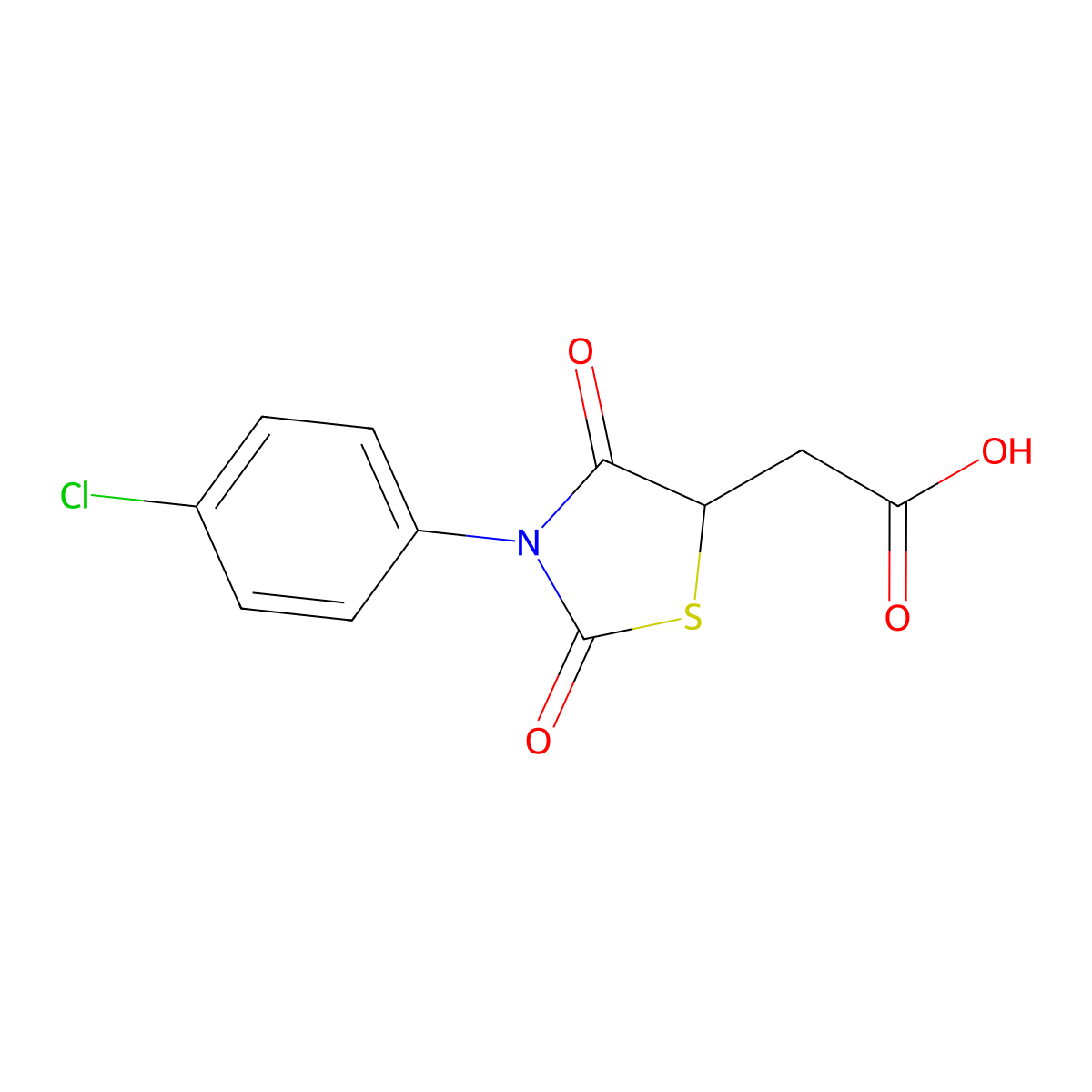 5-Thiazolidineacetic acid, 3-(4-chlorophenyl)-2,4-dioxo- molecular structure, CAS 78951-12-9