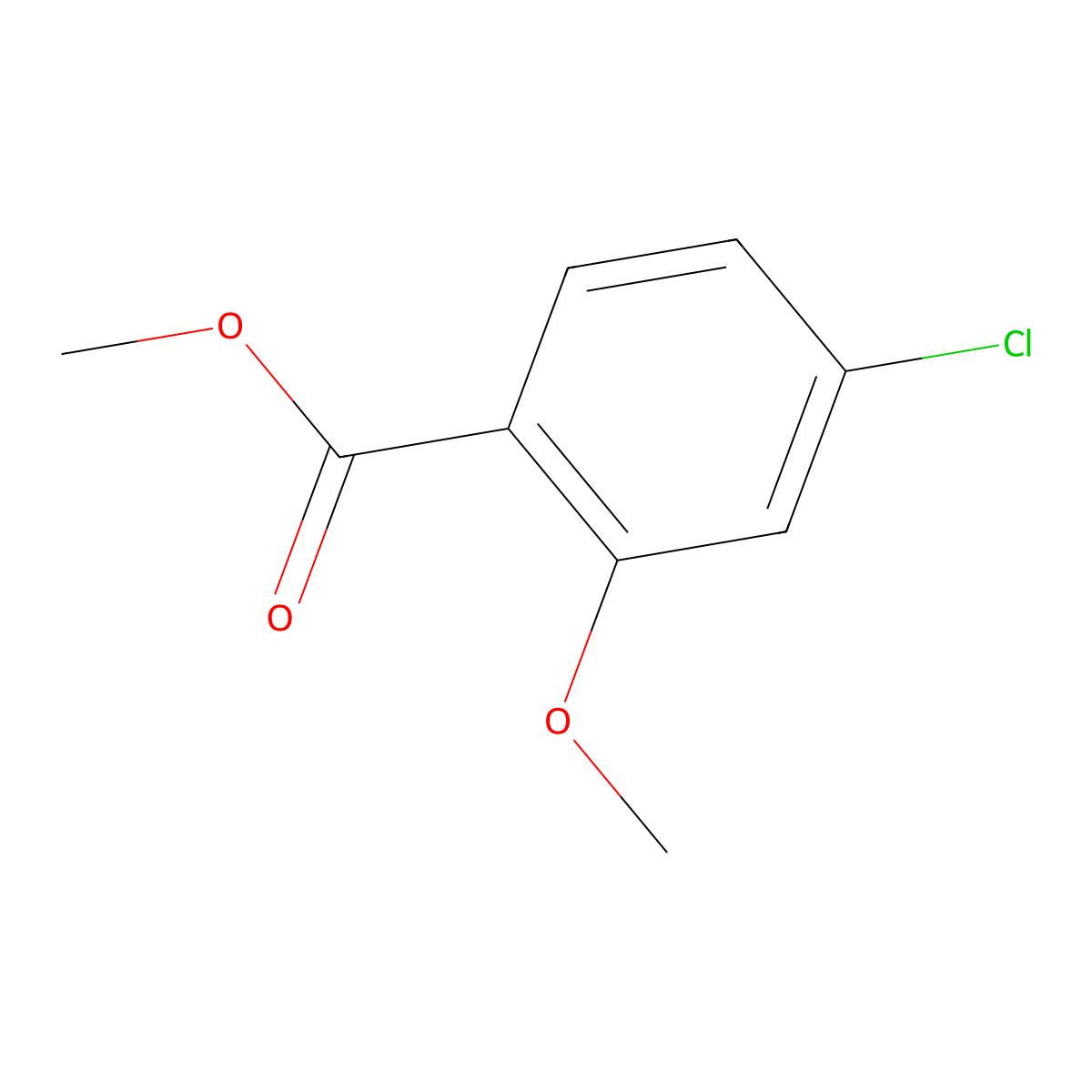 Methyl 4-chloro-2-methoxybenzoate molecular structure, CAS 78955-90-5