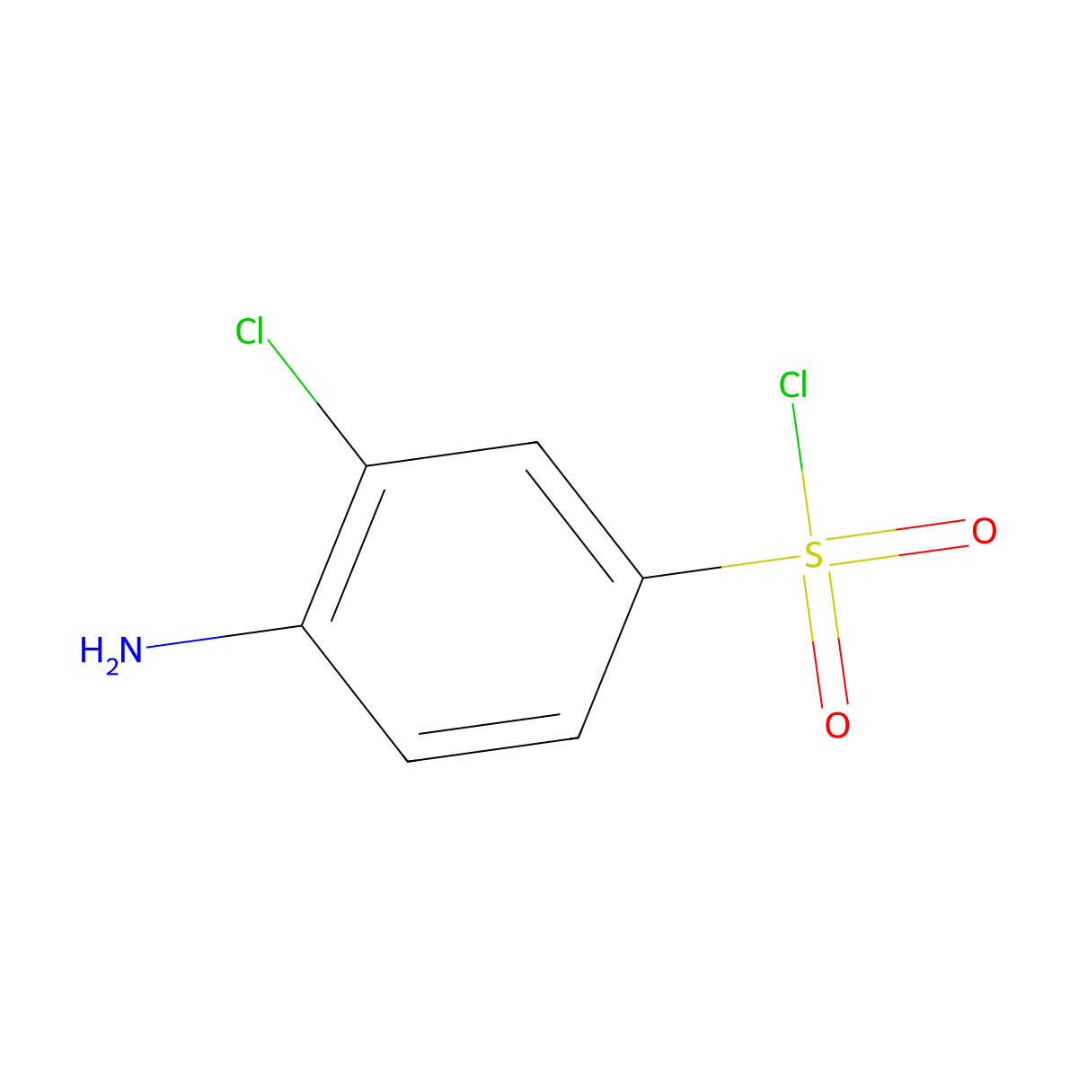 4-Amino-3-chlorobenzene-1-sulfonyl chloride molecular structure, CAS 78957-18-3