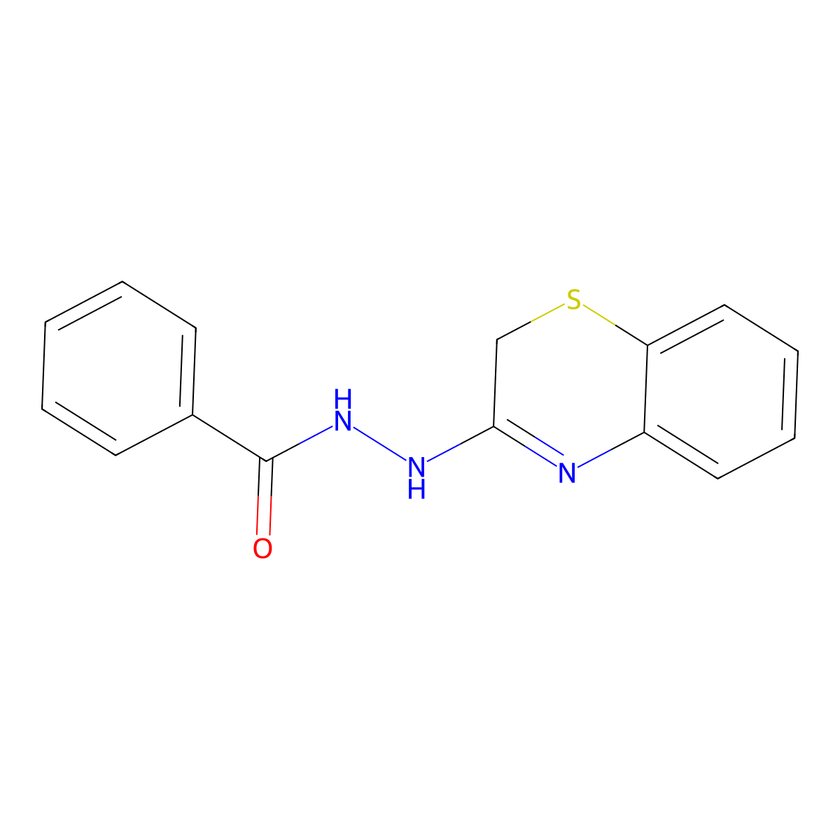 Benzoic acid, 2-(2H-1,4-benzothiazin-3-yl)hydrazide molecular structure, CAS 78959-08-7