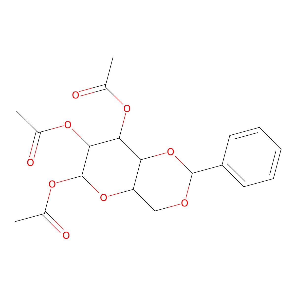 1,2,3-Tri-O-acetyl-4,6-O-benzylidene-b-D-galactopyranose molecular structure, CAS 78962-43-3