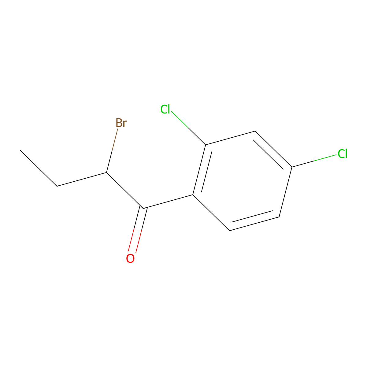 2-Bromo-1-(2,4-dichlorophenyl)butan-1-one molecular structure, CAS 78967-81-4