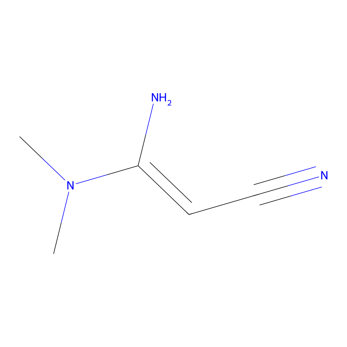 3-Amino-3-(dimethylamino)prop-2-enenitrile molecular structure, CAS 78972-75-5