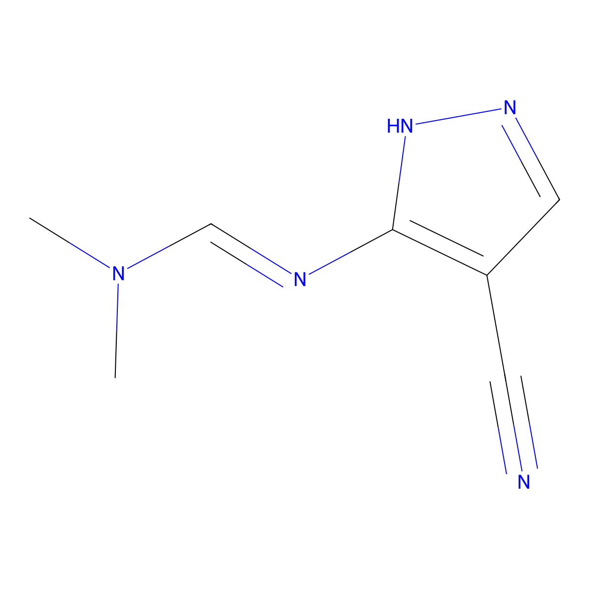 N'-(4-cyano-1H-pyrazol-5-yl)-N,N-dimethylmethanimidamide molecular structure, CAS 78972-81-3