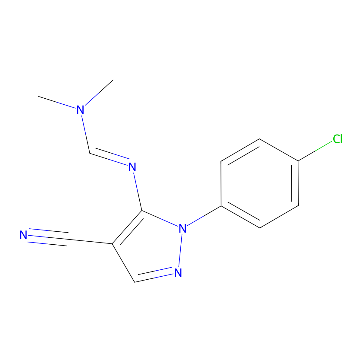 N'-[1-(4-chlorophenyl)-4-cyano-1H-pyrazol-5-yl]-N,N-dimethylmethanimidamide molecular structure, CAS 78972-85-7