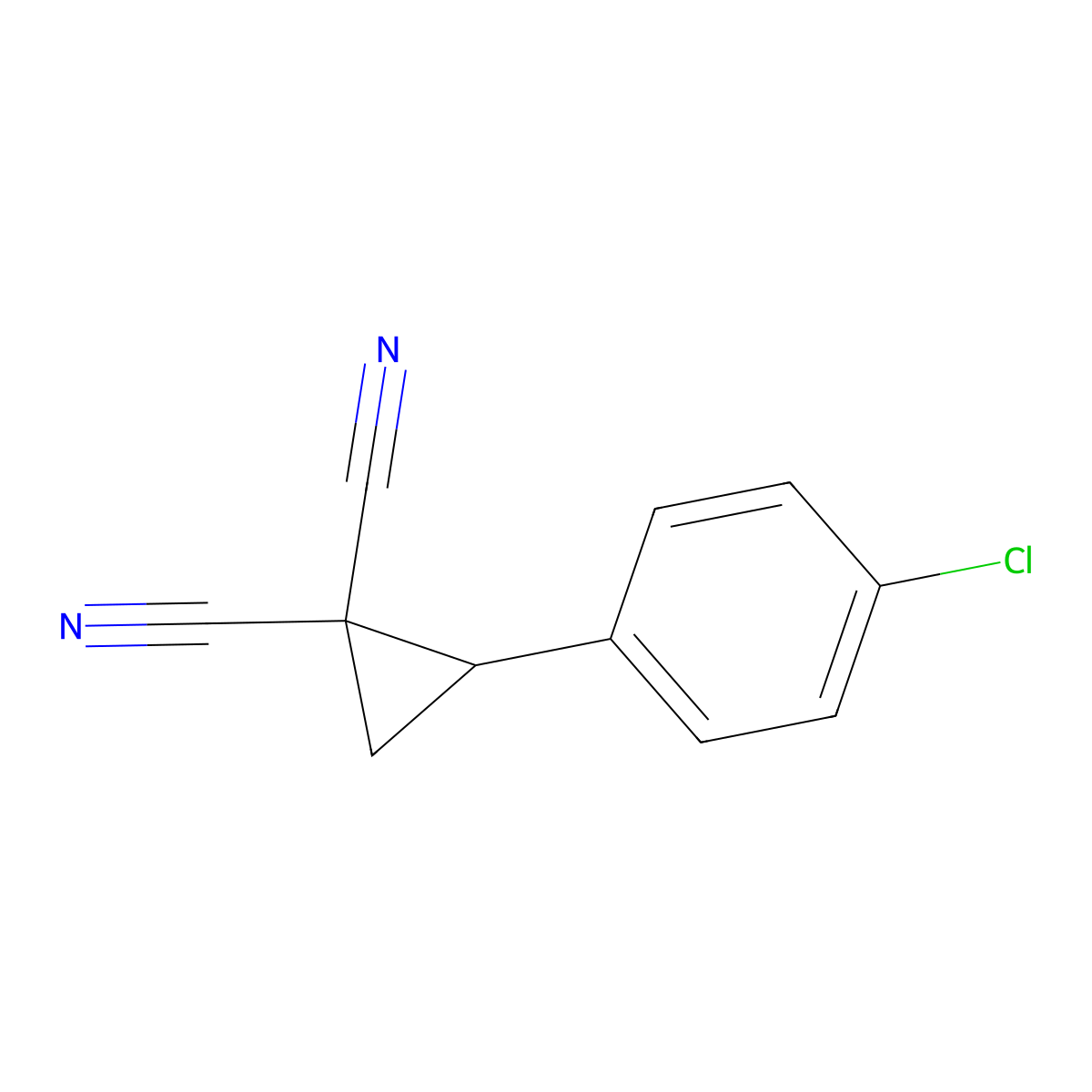 2-(4-Chlorophenyl)cyclopropane-1,1-dicarbonitrile molecular structure, CAS 78977-59-0