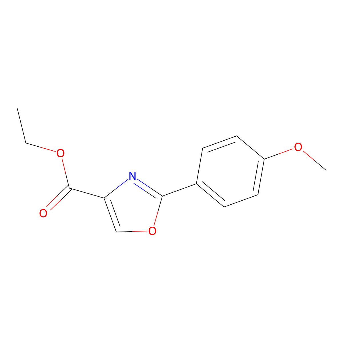 Ethyl 2-(4-methoxyphenyl)-1,3-oxazole-4-carboxylate molecular structure, CAS 78979-61-0