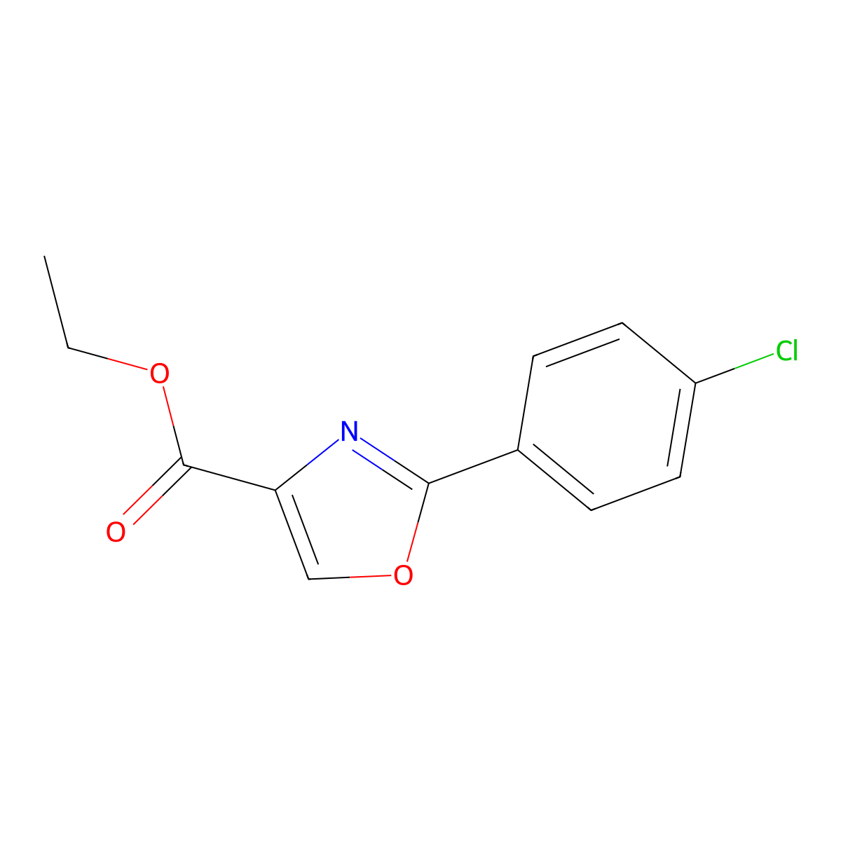 Ethyl 2-(4-chlorophenyl)oxazole-4-carboxylate molecular structure, CAS 78979-62-1