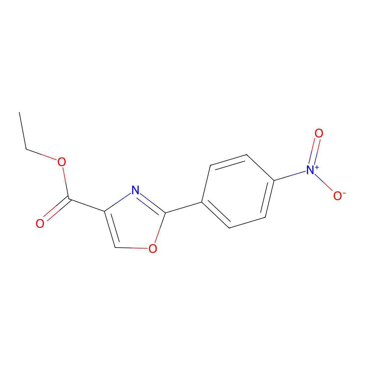 Ethyl 2-(4-nitrophenyl)oxazole-4-carboxylate molecular structure, CAS 78979-63-2