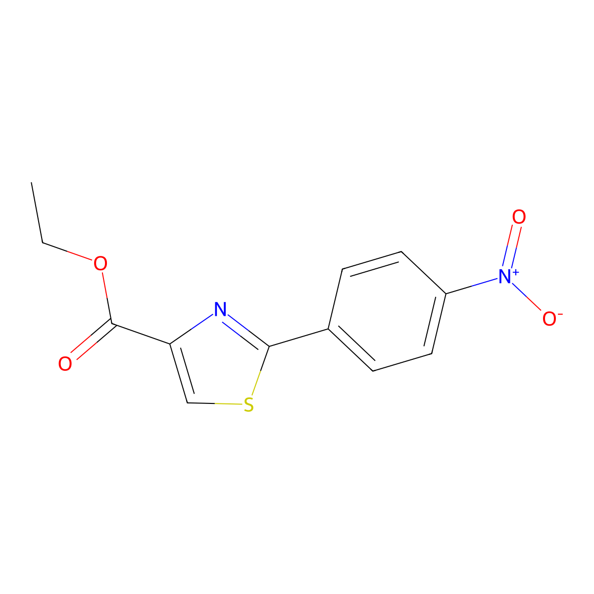 Ethyl 2-(4-nitrophenyl)thiazole-4-carboxylate molecular structure, CAS 78979-64-3