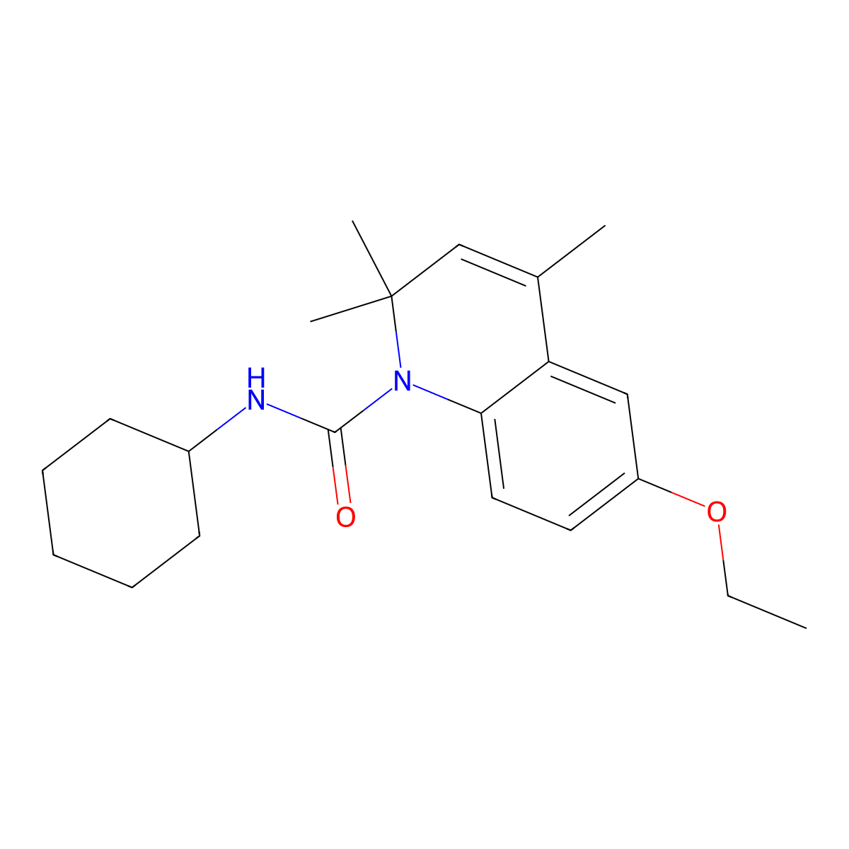 N-cyclohexyl-6-ethoxy-2,2,4-trimethylquinoline-1(2H)-carboxamide molecular structure, CAS 78980-44-6