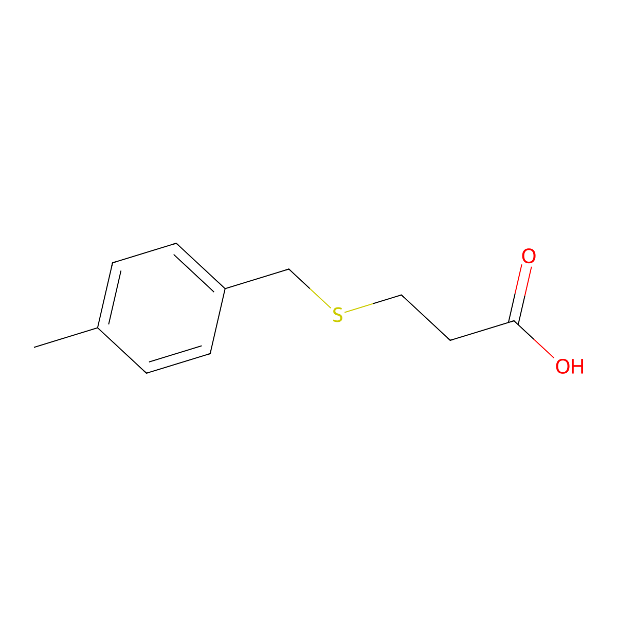 3-(4-Methyl-benzylsulfanyl)-propionic acid molecular structure, CAS 78981-22-3