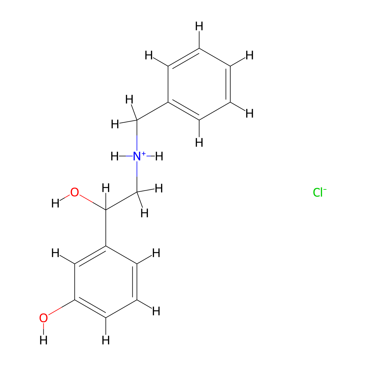 Benzyl alcohol, 3-hydroxy-alpha-(((phenylmethyl)amino)methyl)-, hydrochloride molecular structure, CAS 78982-55-5