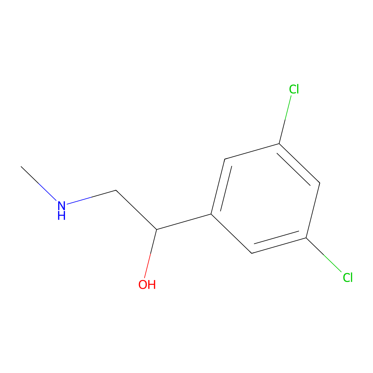 1-(3,5-Dichlorophenyl)-2-(methylamino)ethan-1-ol molecular structure, CAS 78982-77-1