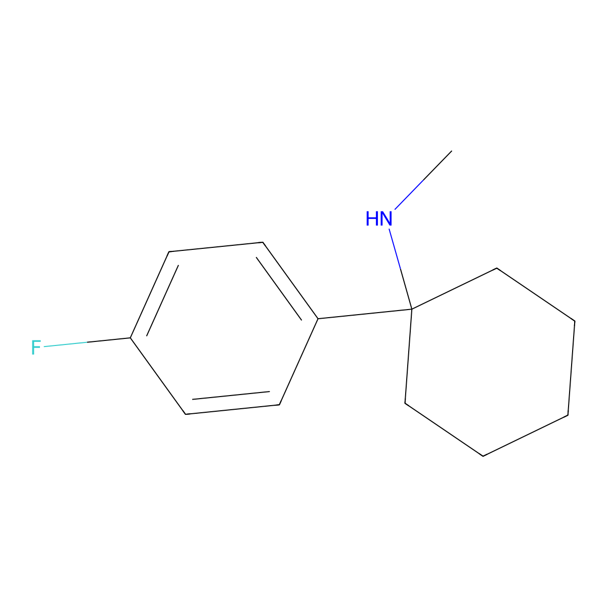 1-(p-Fluorophenyl)-N-methylcyclohexylamine molecular structure, CAS 78987-76-5