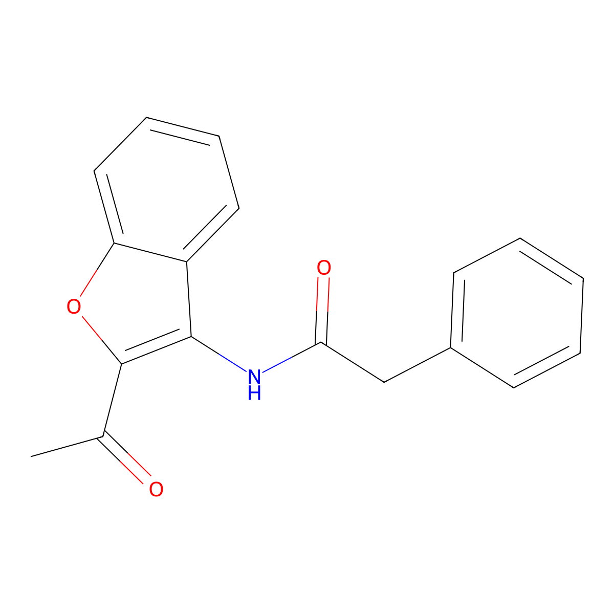 N-(2-Acetyl-1-benzofuran-3-yl)-2-phenylacetamide molecular structure, CAS 78993-50-7