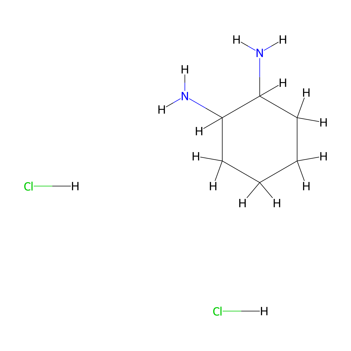 Cyclohexane-1,2-diamine dihydrochloride molecular structure, CAS 78995-00-3