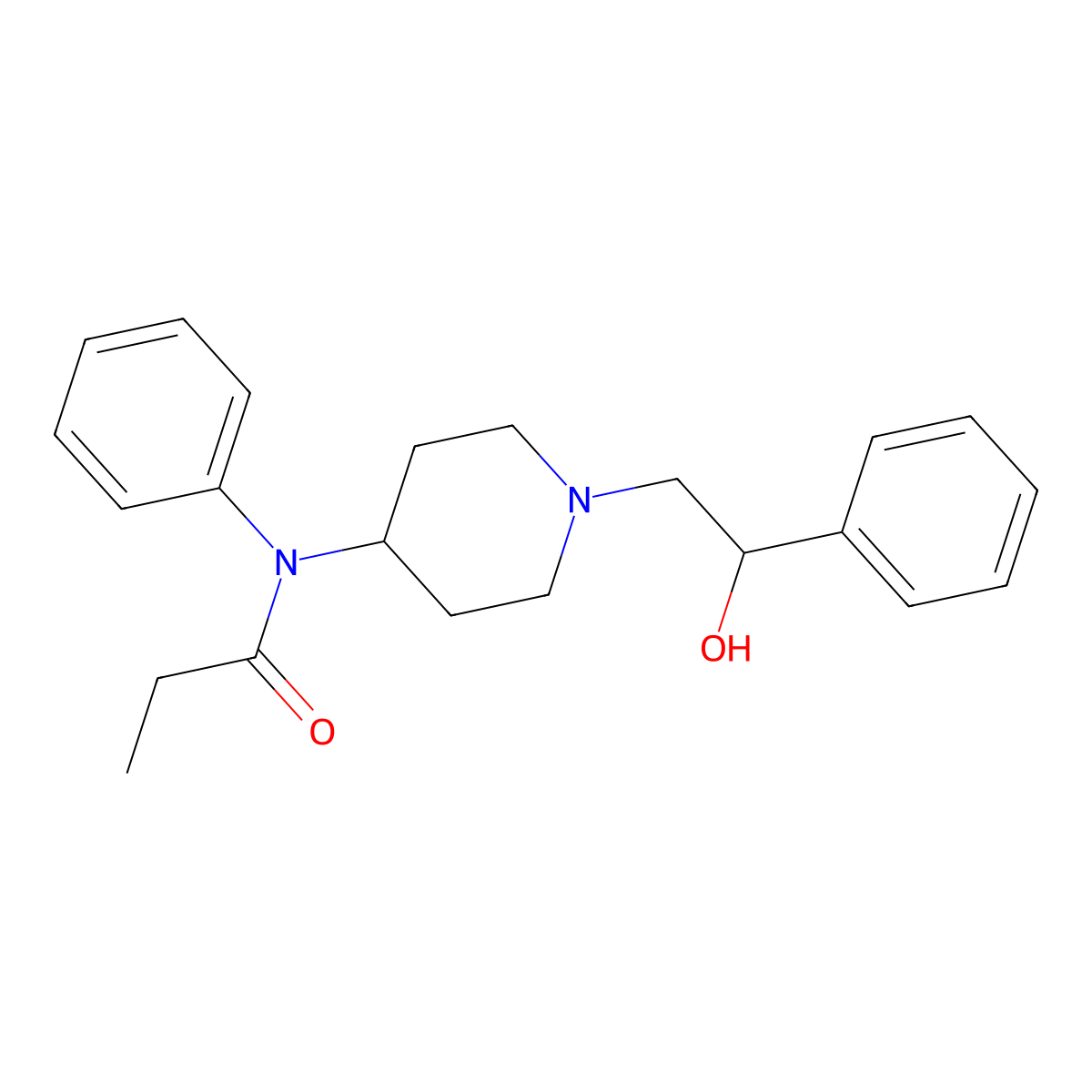 beta-Hydroxyfentanyl molecular structure, CAS 78995-10-5