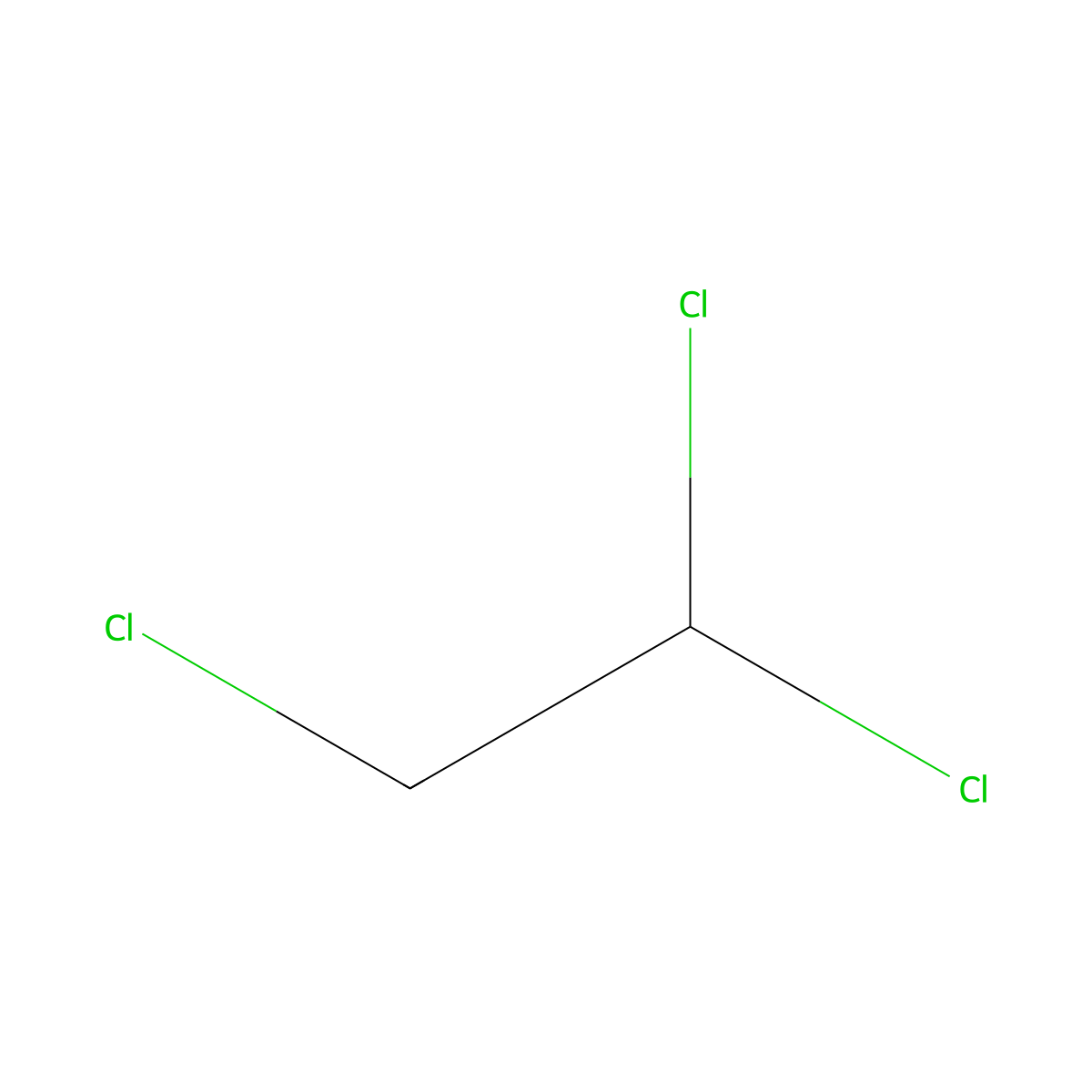 1,1,2-Trichloroethane molecular structure, CAS 79-00-5