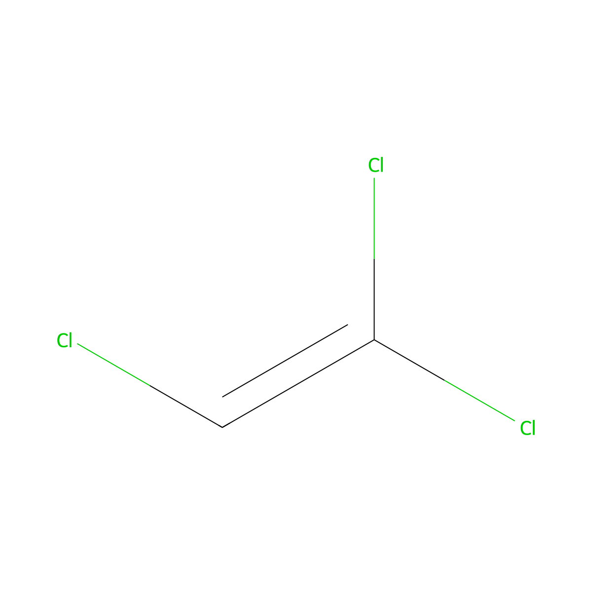 Trichloroethylene molecular structure, CAS 79-01-6