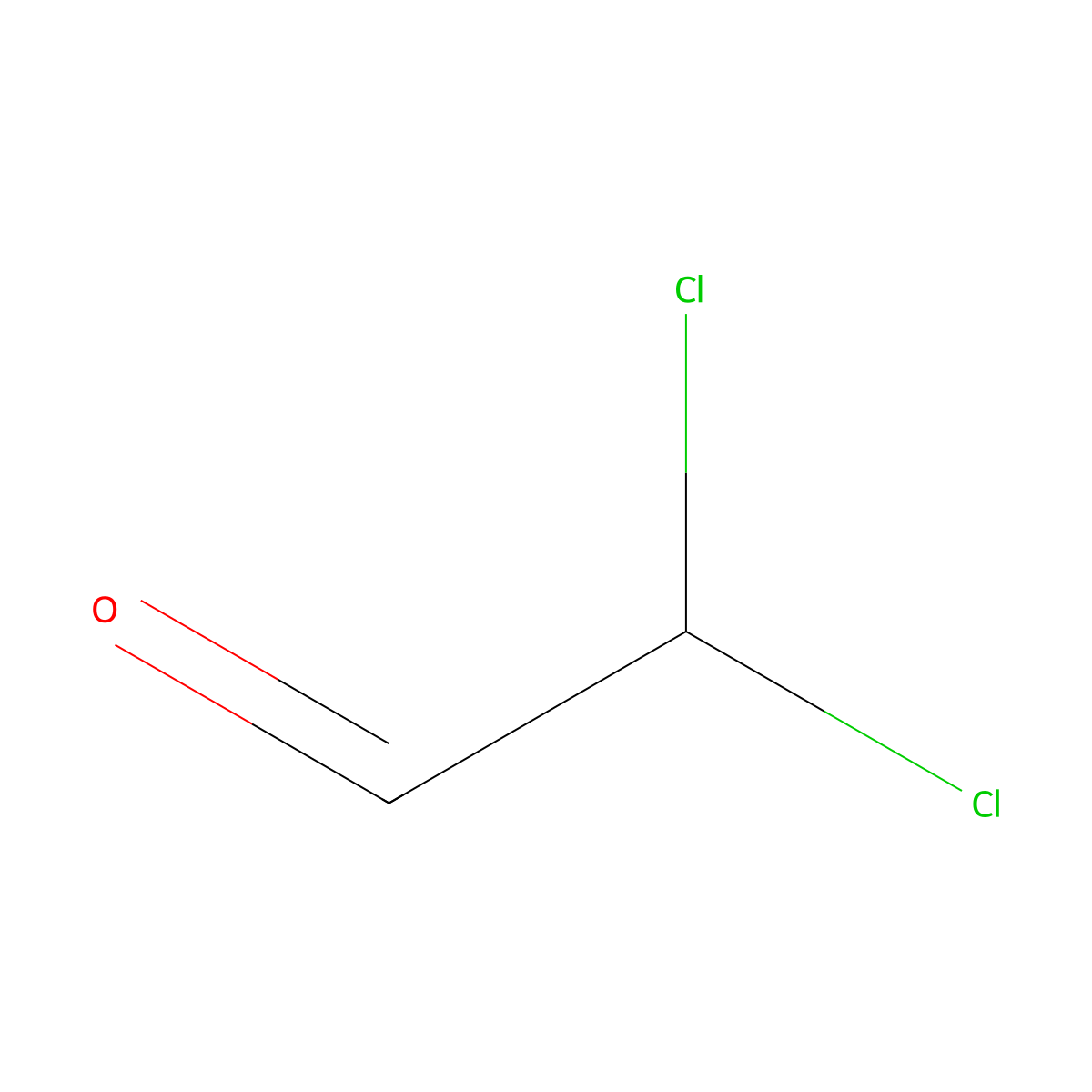 Dichloroacetaldehyde molecular structure, CAS 79-02-7