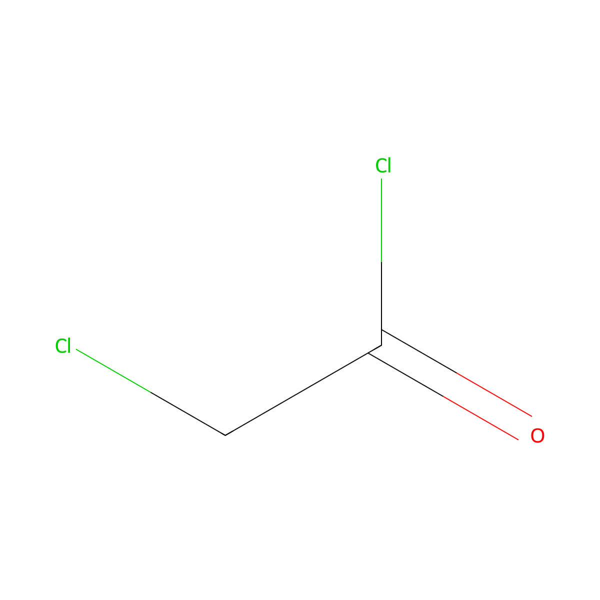 Chloroacetyl chloride molecular structure, CAS 79-04-9