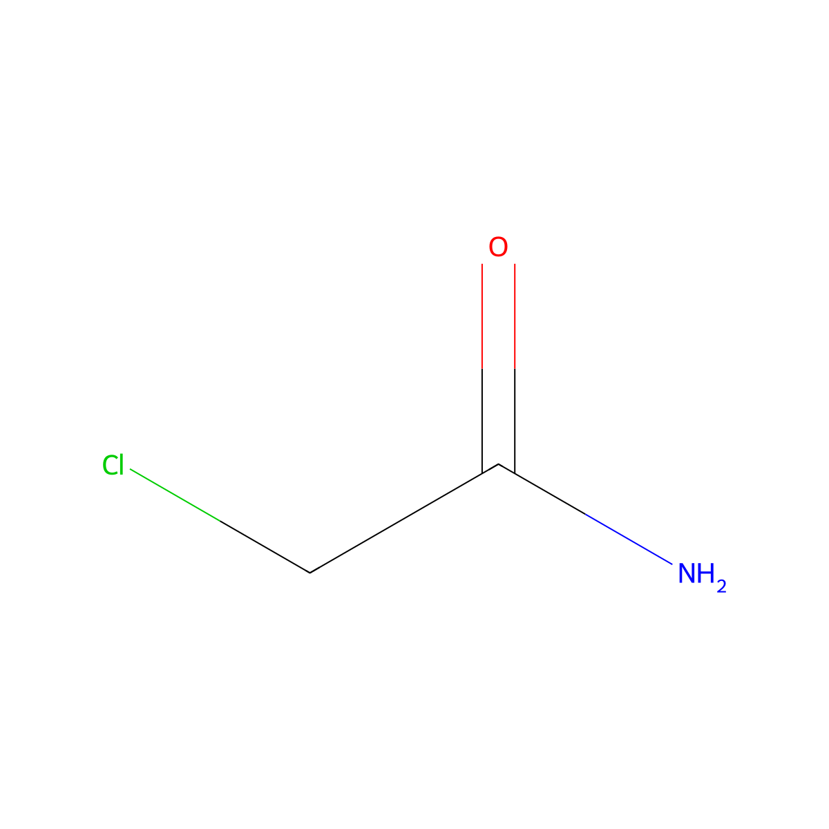 Chloroacetamide molecular structure, CAS 79-07-2