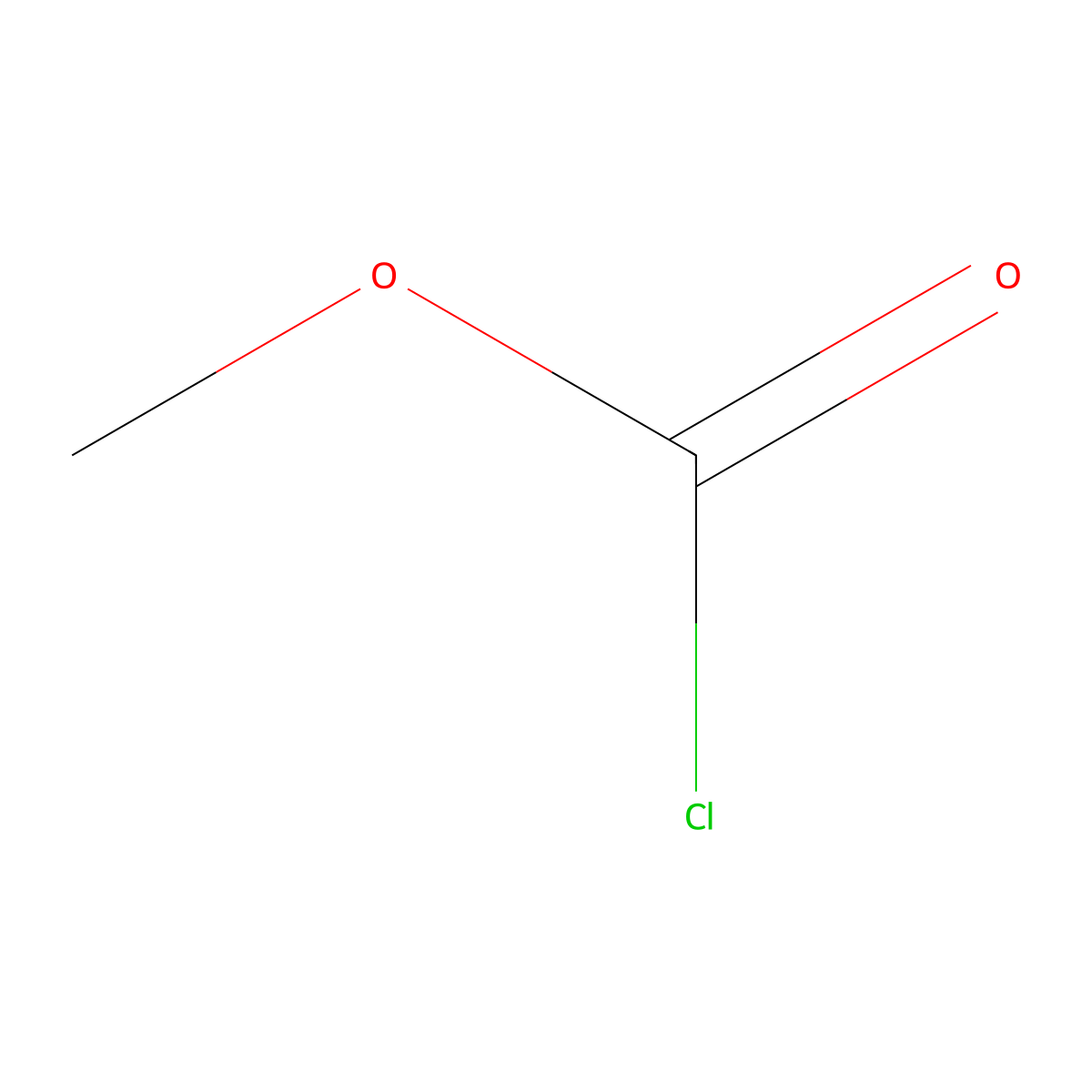 Methyl chloroformate molecular structure, CAS 79-22-1