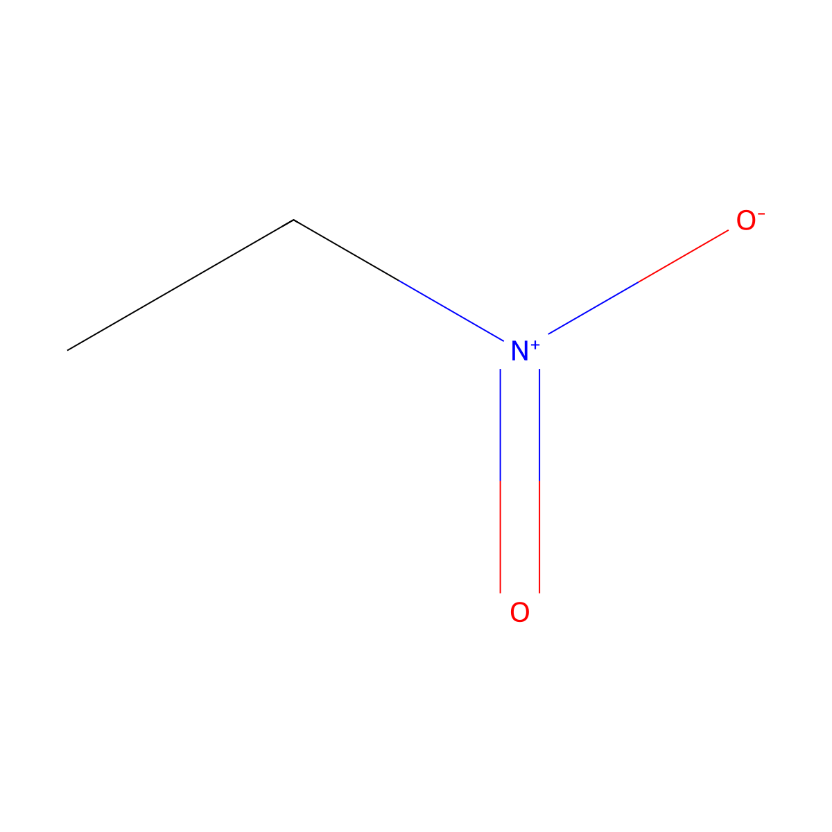 Nitroethane molecular structure, CAS 79-24-3