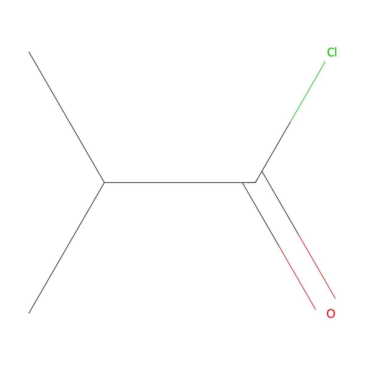 Isobutyryl chloride molecular structure, CAS 79-30-1
