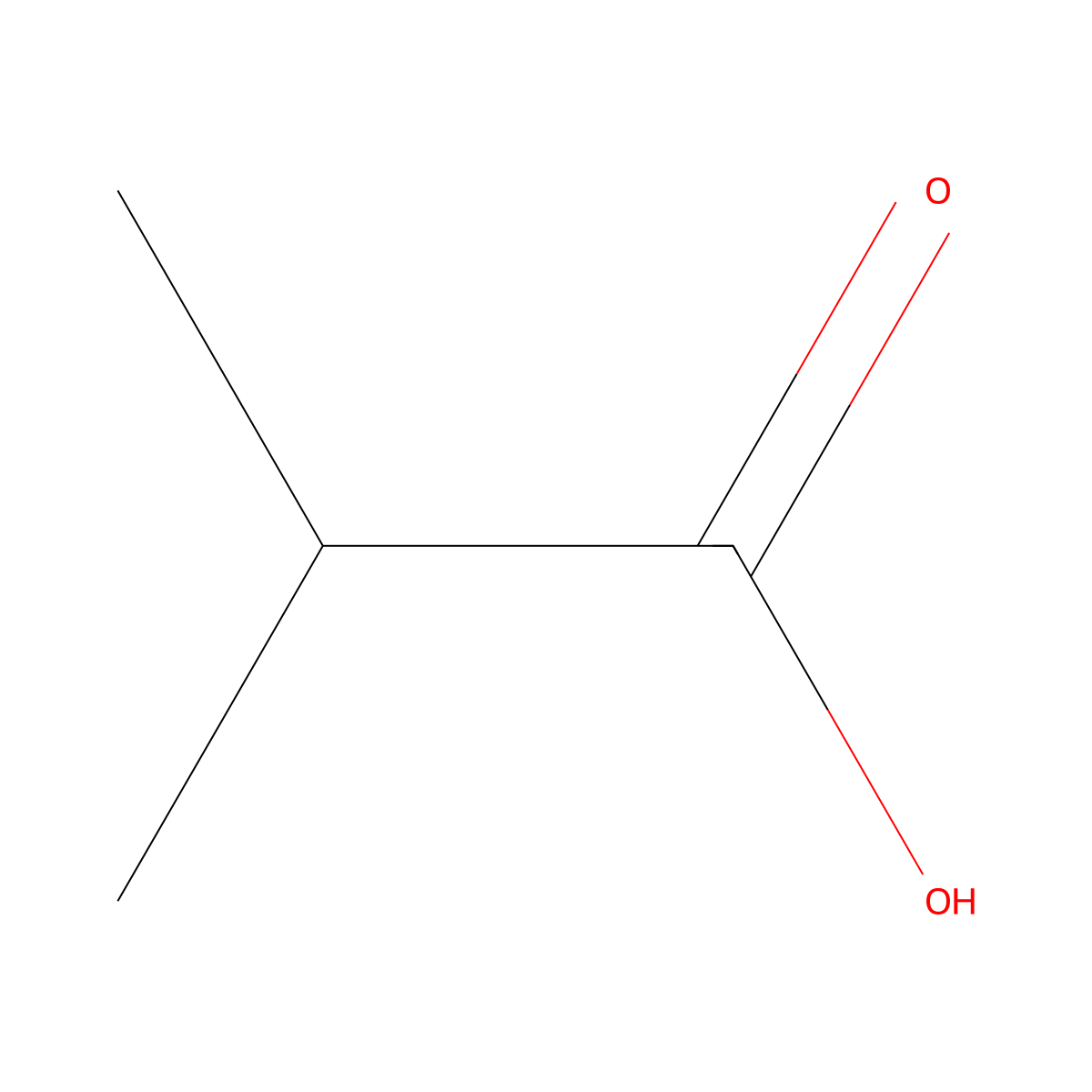 Isobutyric Acid molecular structure, CAS 79-31-2