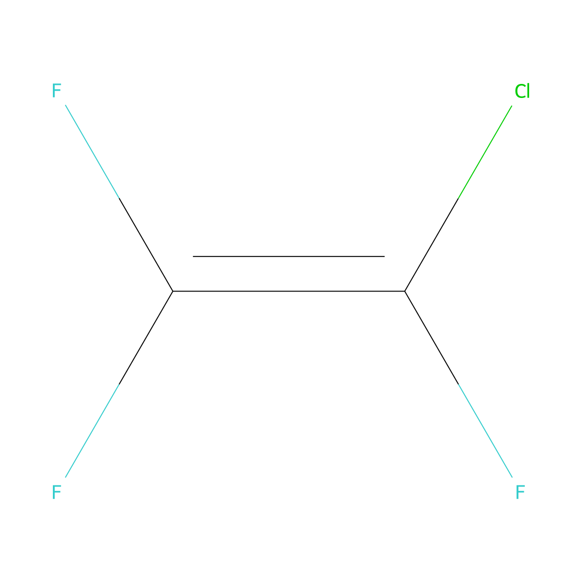 Chlorotrifluoroethylene molecular structure, CAS 79-38-9