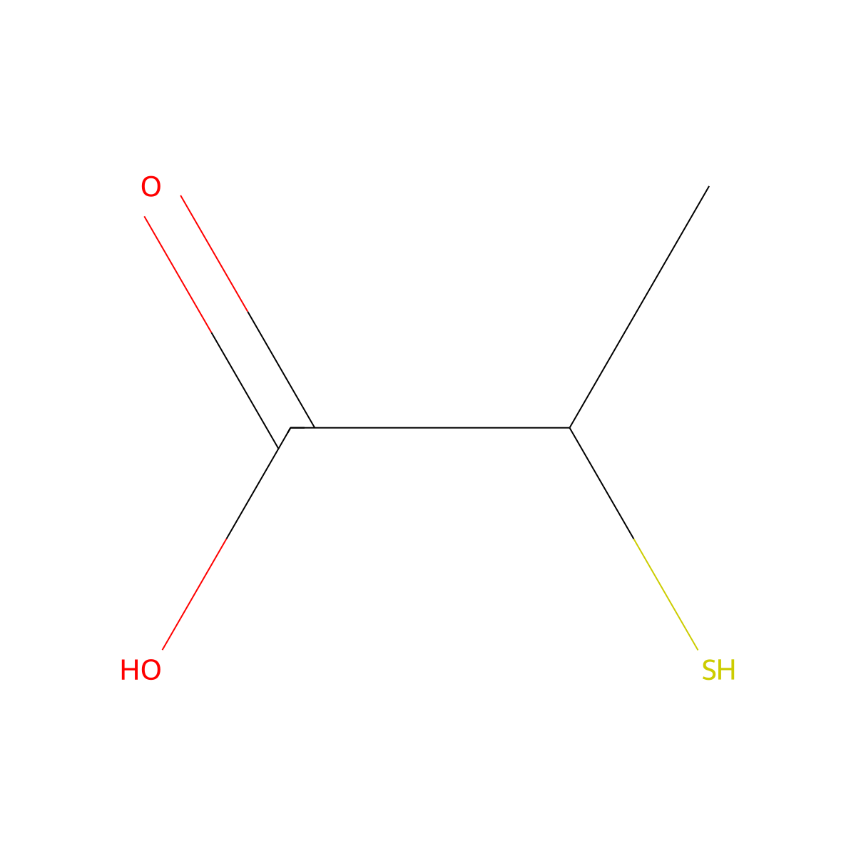 (+-)-2-Mercaptopropionic acid molecular structure, CAS 79-42-5