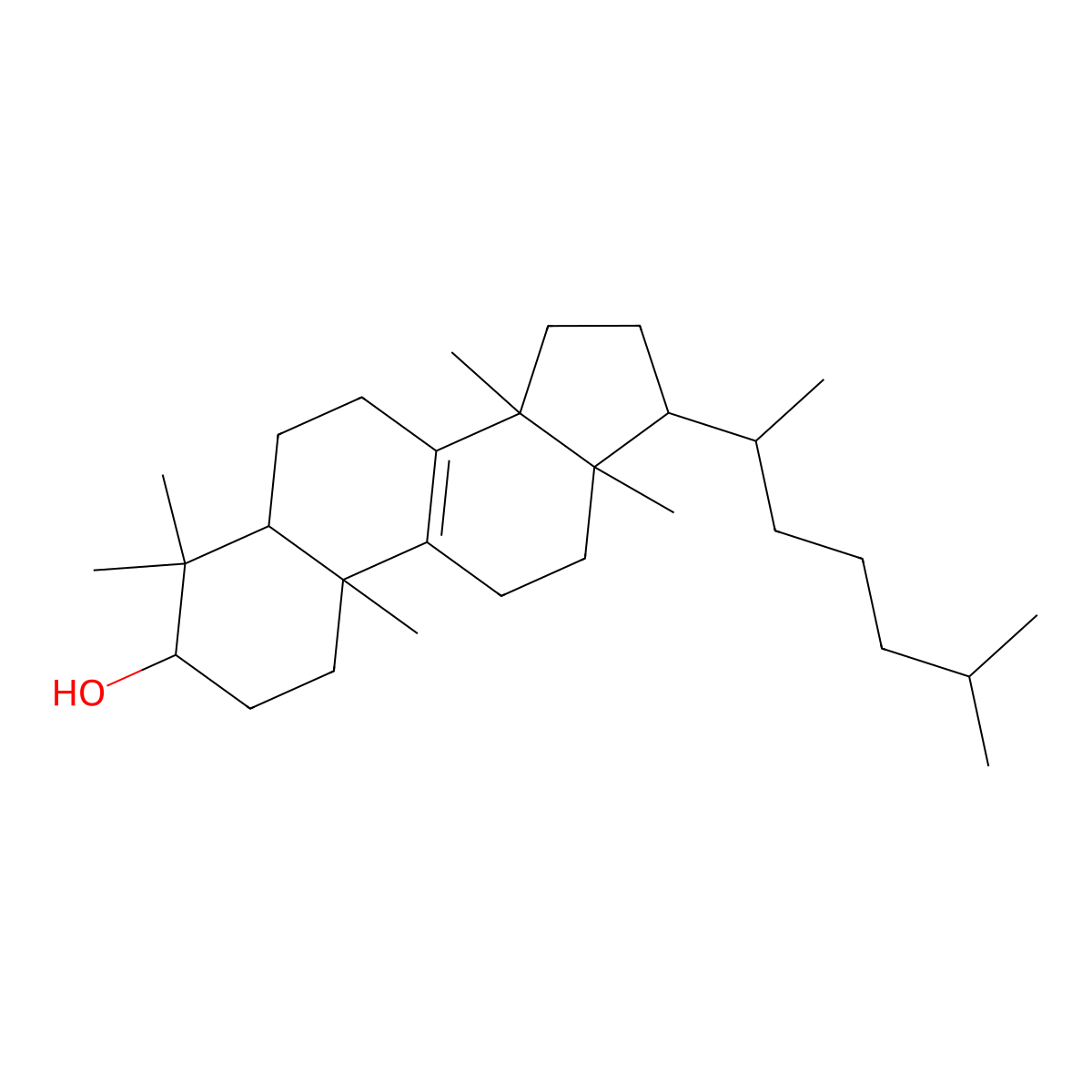 Dihydrolanosterol molecular structure, CAS 79-62-9