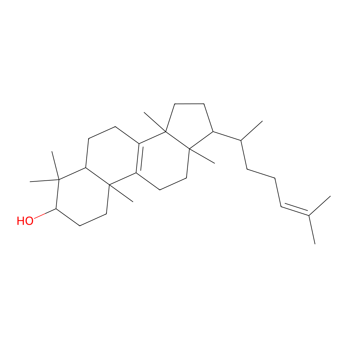 Lanosterol molecular structure, CAS 79-63-0