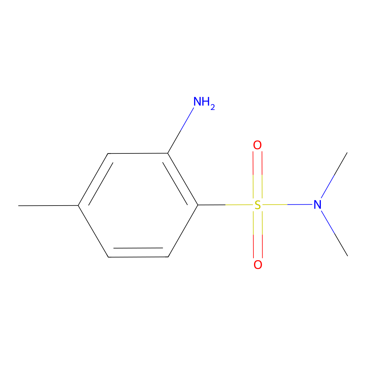 Benzenesulfonamide, 2-amino-N,N,4-trimethyl- molecular structure, CAS 79-67-4