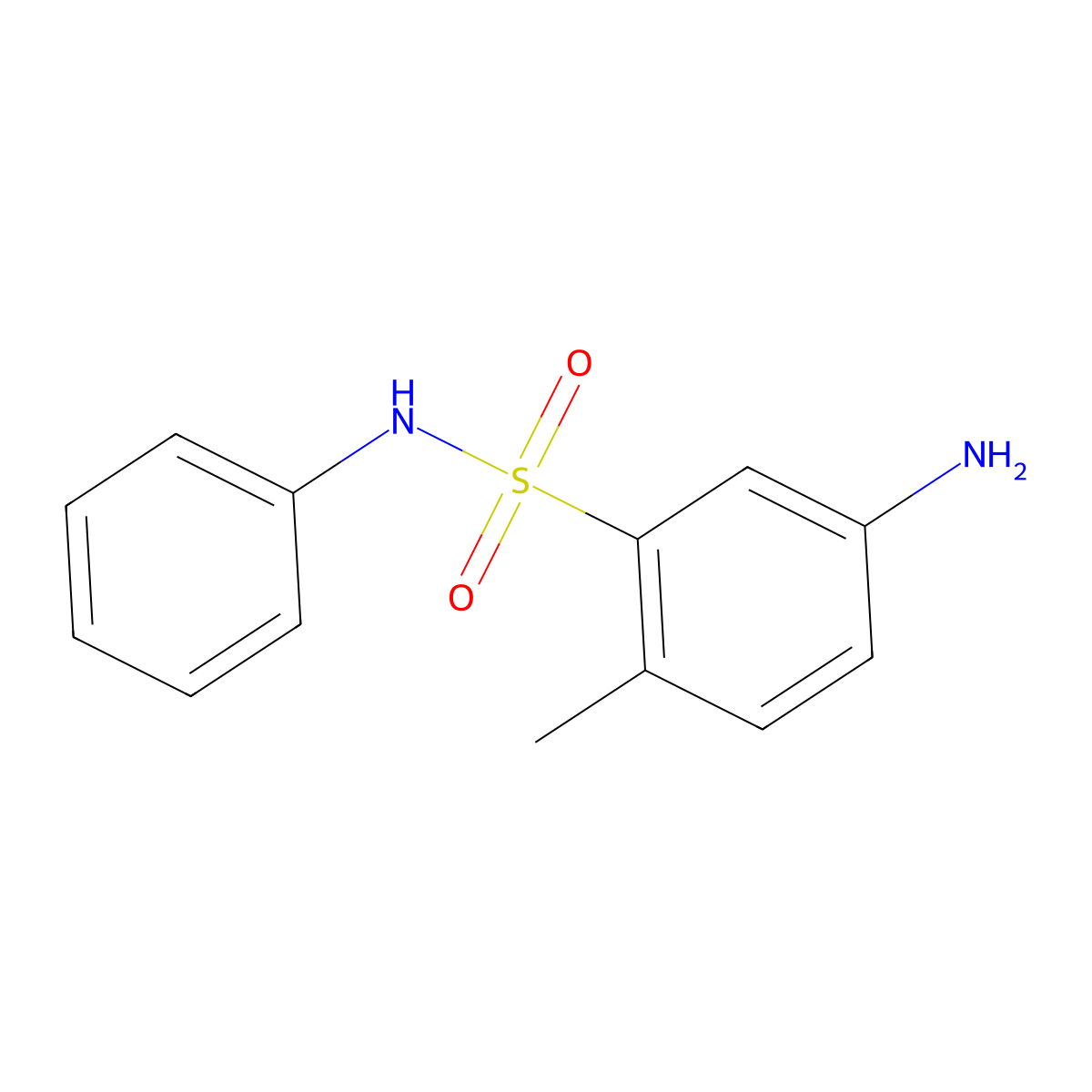 Benzenesulfonamide, 5-amino-2-methyl-N-phenyl- molecular structure, CAS 79-72-1