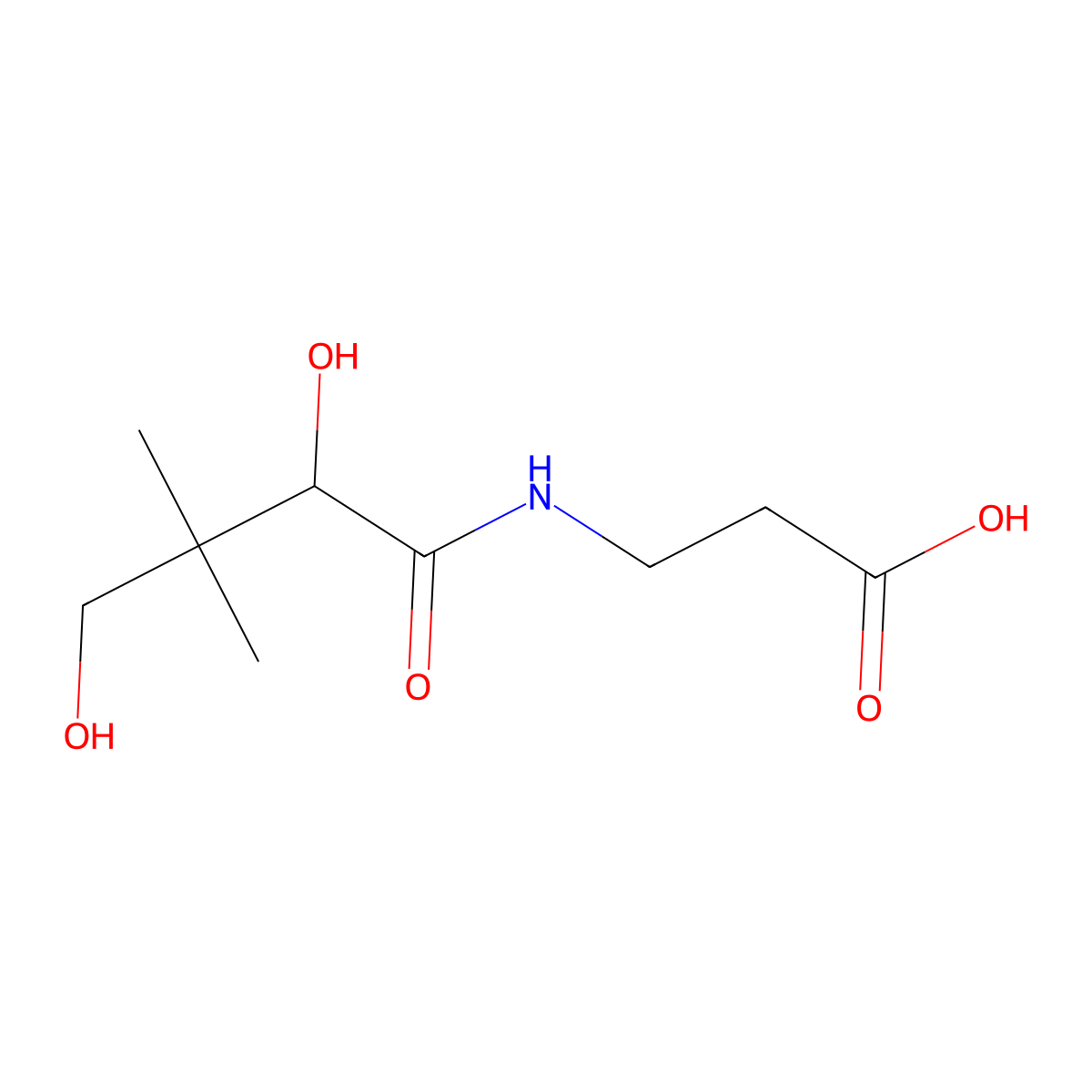 Pantothenic Acid molecular structure, CAS 79-83-4