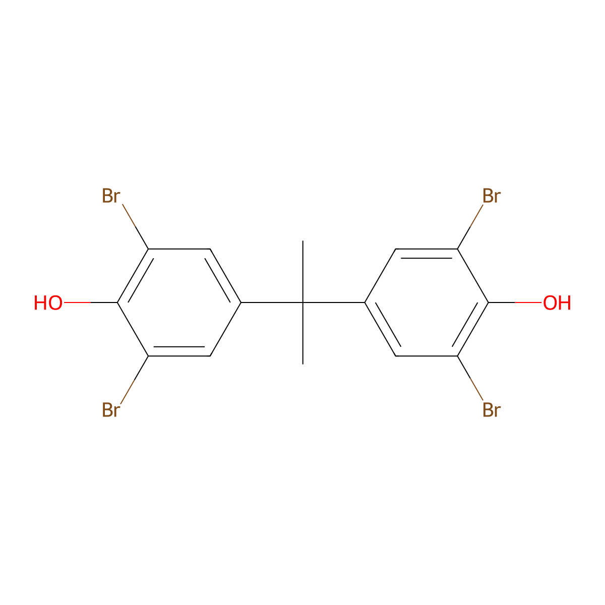 Tetrabromobisphenol A molecular structure, CAS 79-94-7