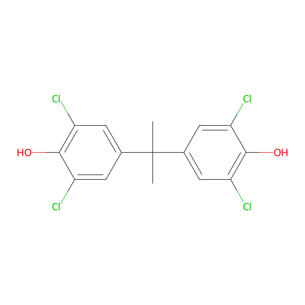 Tetrachlorobisphenol A molecular structure, CAS 79-95-8
