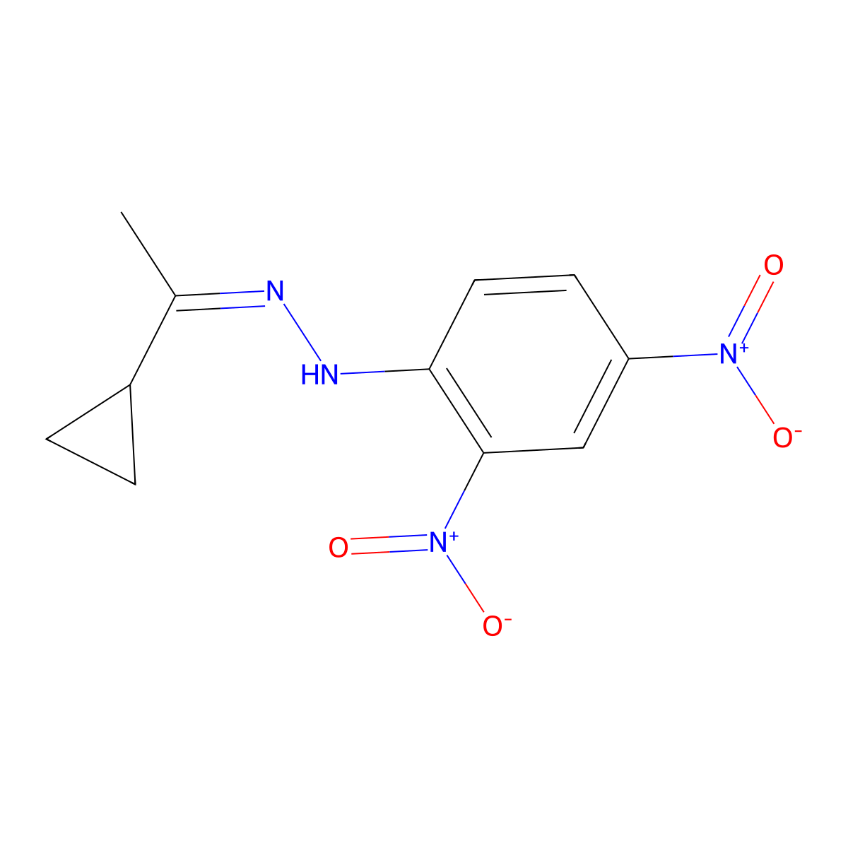 1-(1-Cyclopropylethylidene)-2-(2,4-dinitrophenyl)hydrazine molecular structure, CAS 790-13-6