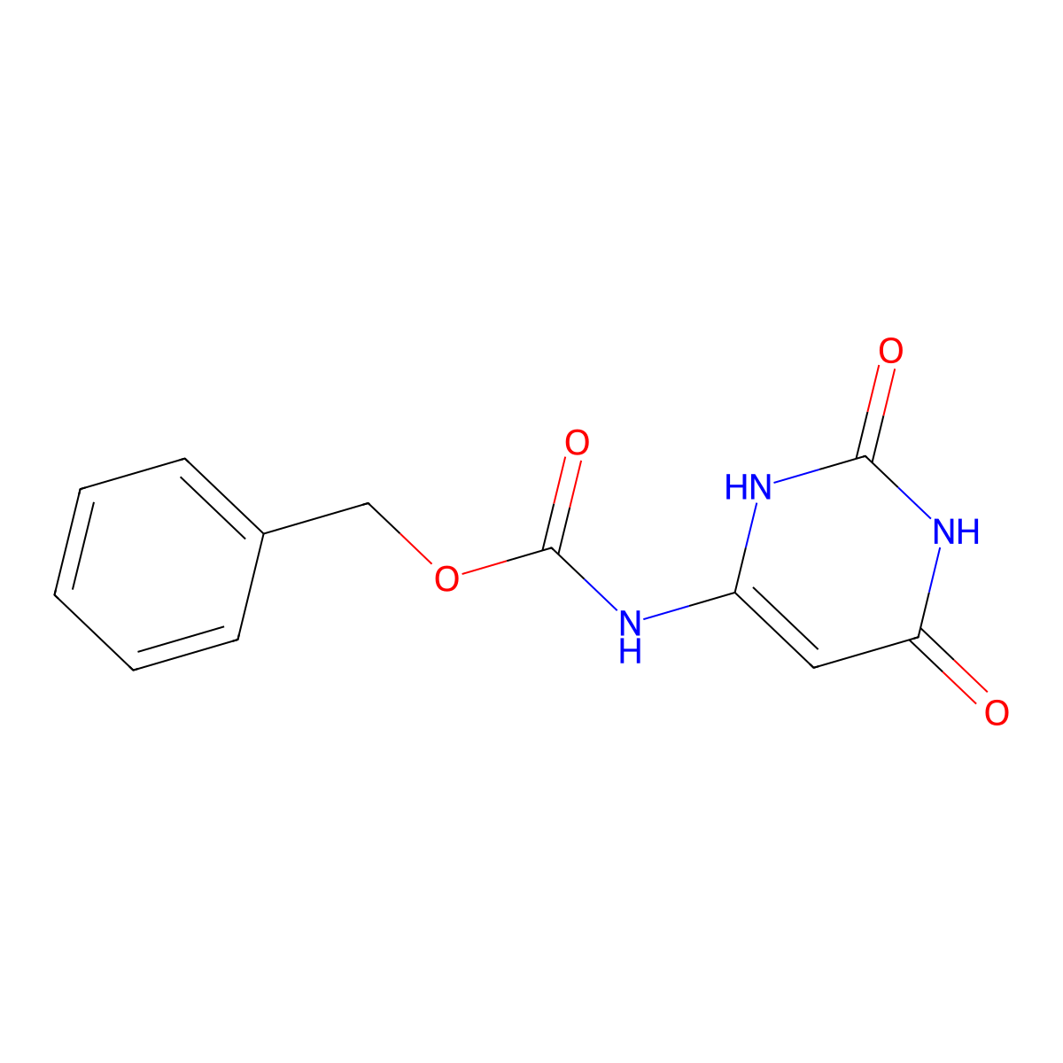 benzyl N-(2,6-dihydroxypyrimidin-4-yl)carbamate molecular structure, CAS 790-76-1