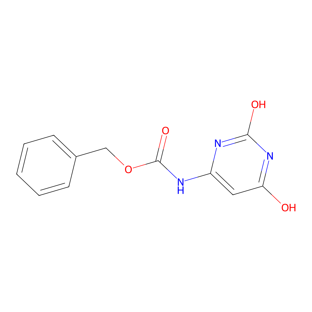 benzyl N-(2,6-dihydroxypyrimidin-4-yl)carbamate molecular structure, CAS 790-76-1