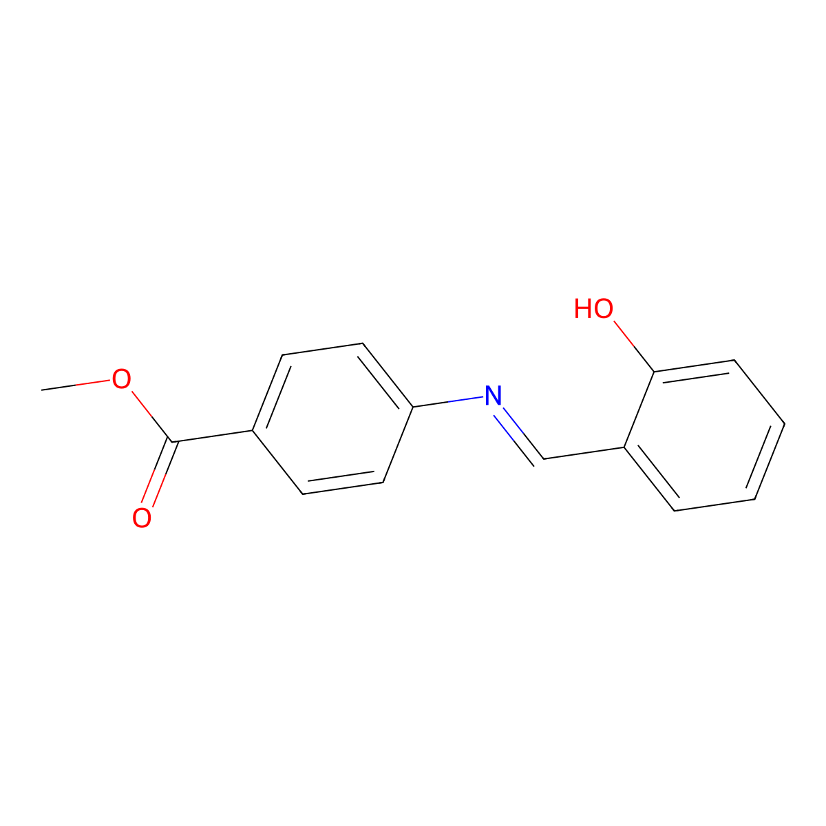 Benzoic acid, 4-[[(2-hydroxyphenyl)methylene]amino]-, methyl ester molecular structure, CAS 790-87-4