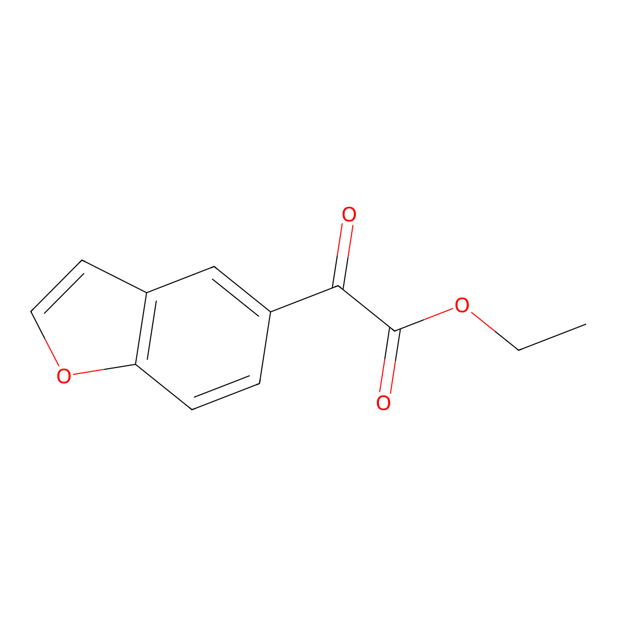 Benzofuran-5-yl-oxoacetic acid ethyl ester molecular structure, CAS 79002-37-2