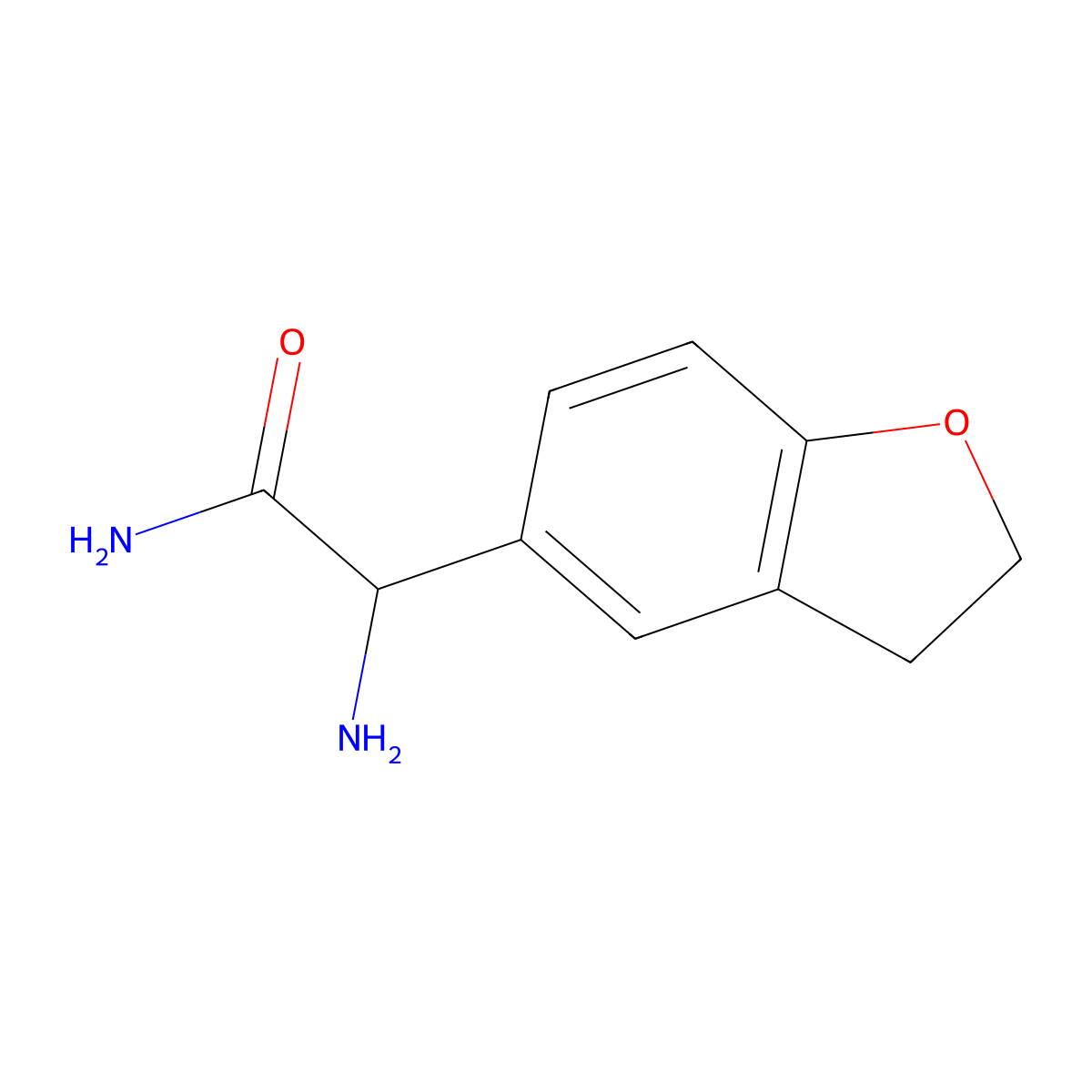 2-Amino-2-(2,3-dihydrobenzofuran-5-YL)acetamide molecular structure, CAS 79002-42-9