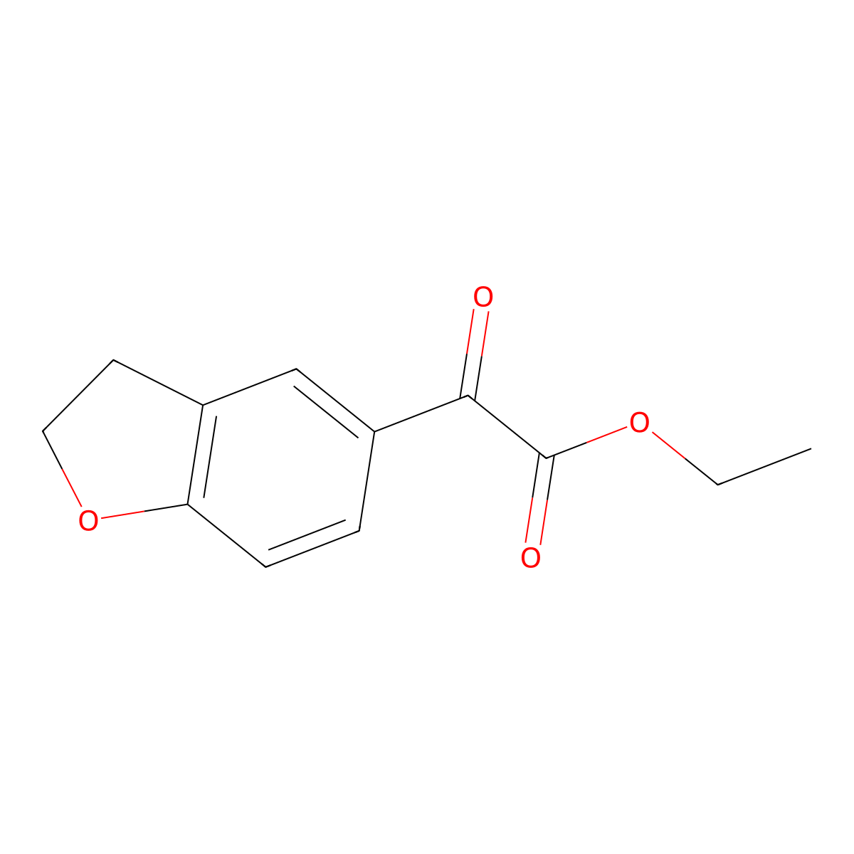 Ethyl 2,3-dihydro-alpha-oxo-5-benzofuranacetate molecular structure, CAS 79002-49-6