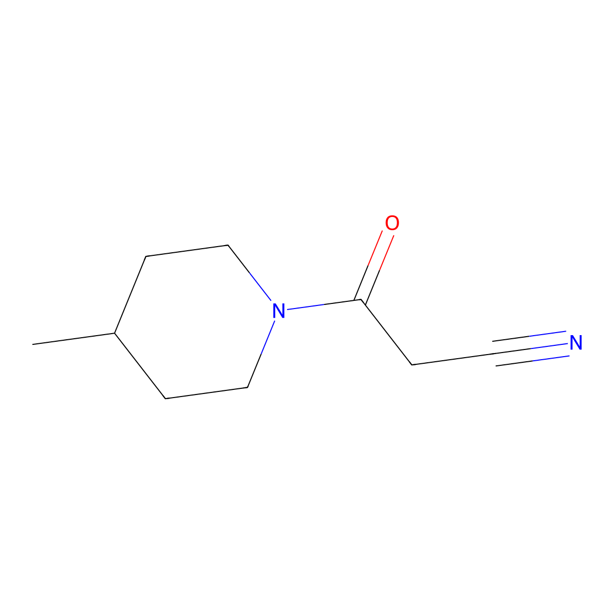 3-(4-Methylpiperidino)-3-oxopropanenitrile molecular structure, CAS 79005-55-3