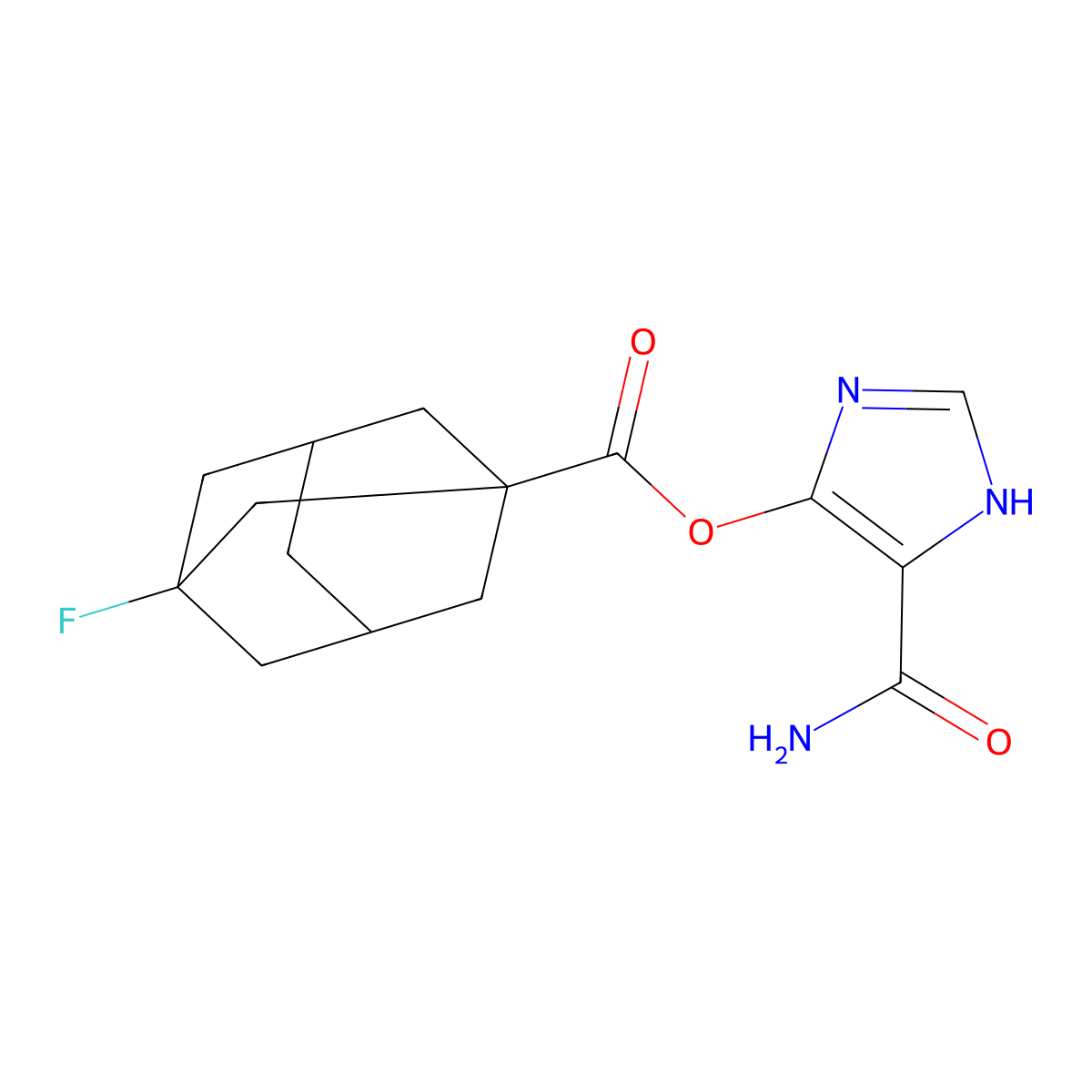 4-Carbamoyl-1H-imidazol-5-yl 3-fluoroadamantane-1-carboxylate molecular structure, CAS 79013-36-8