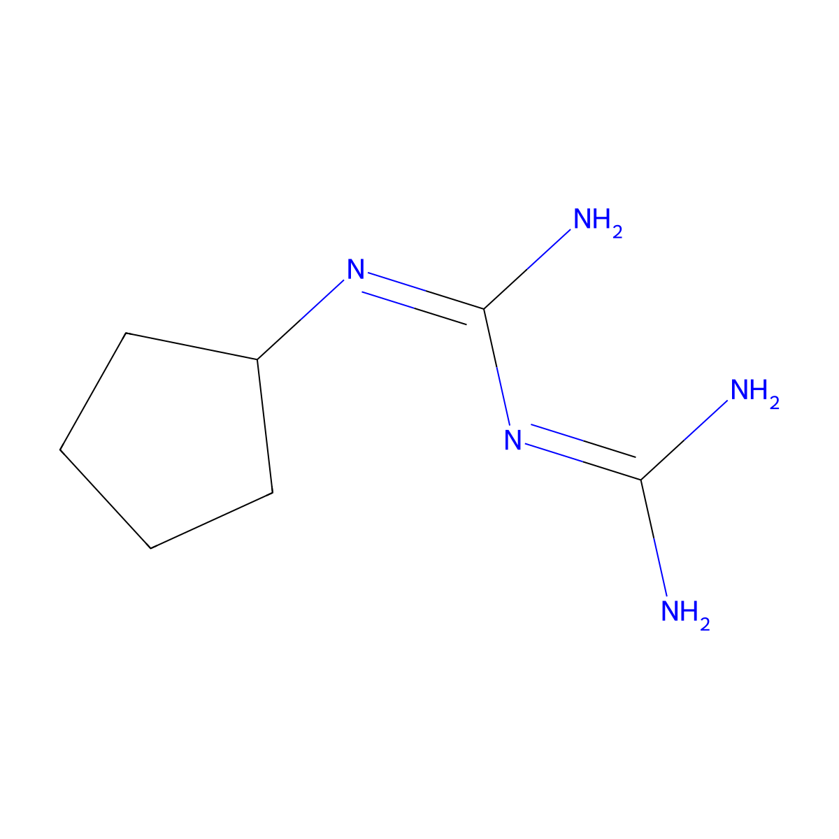 N-cyclopentylimidodicarbonimidic diamide molecular structure, CAS 790144-39-7